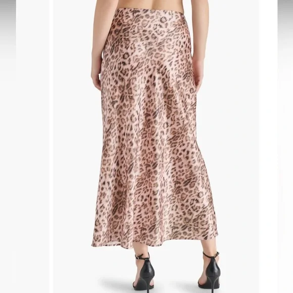 Steve Madden Animal Print Satin Slip Maxi Skirt - Picture 2 of 5